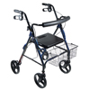 DLite Rollator Walker with 8 Inch Wheels and Loop Brakes - Black